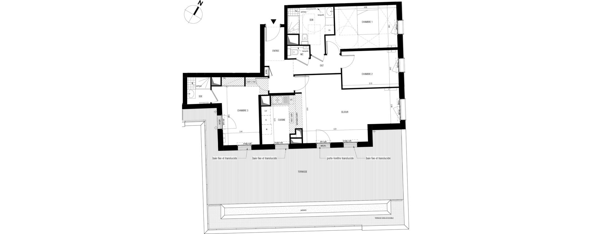 Appartement T4 de 85,92 m2 &agrave; Vanves Saint-remy