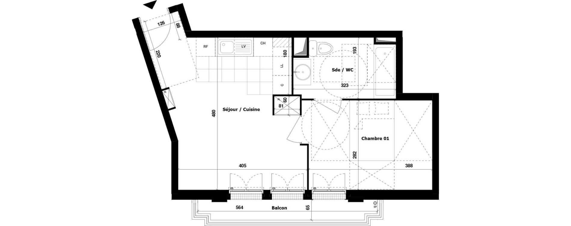 Appartement T2 de 37,69 m2 &agrave; Vanves Jean jaur&egrave;s