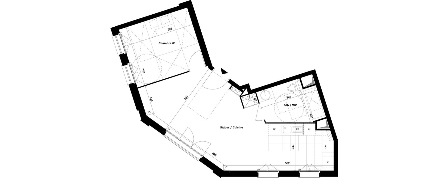 Appartement T2 de 47,29 m2 &agrave; Vanves Jean jaur&egrave;s