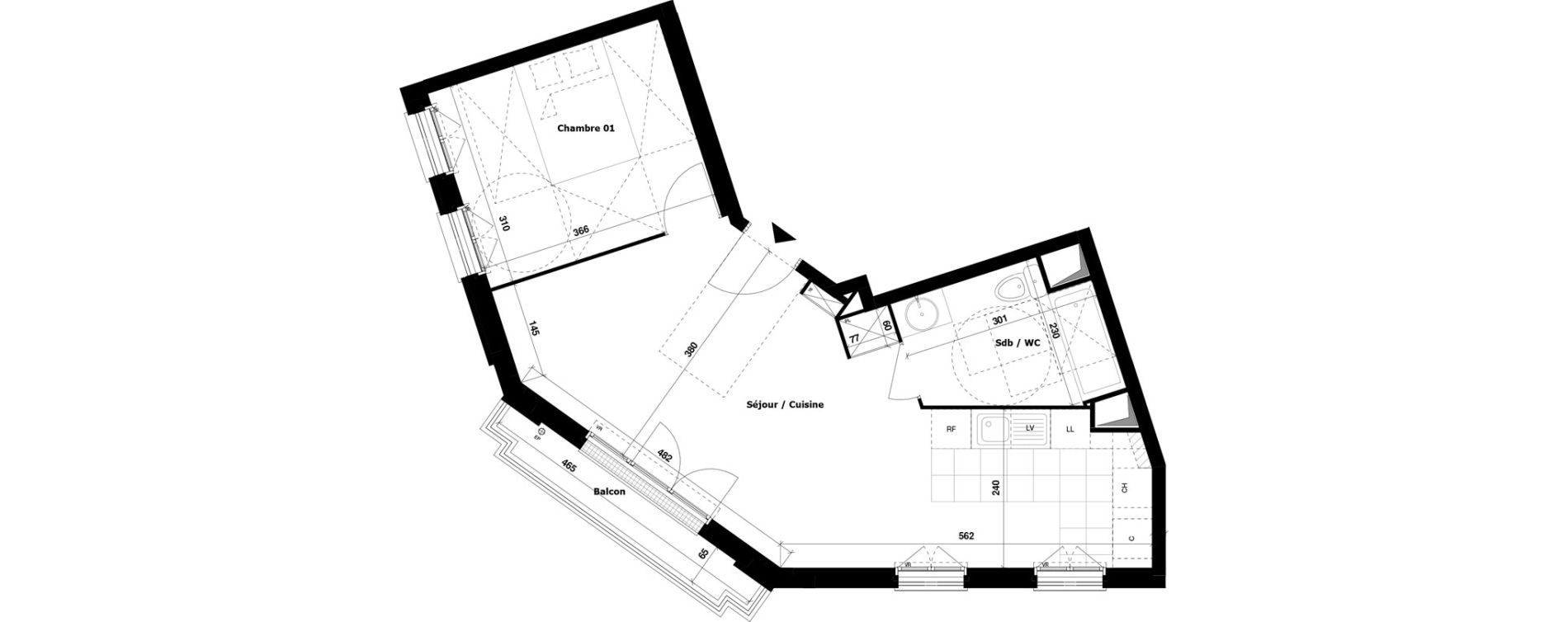 Appartement T2 de 47,29 m2 &agrave; Vanves Jean jaur&egrave;s