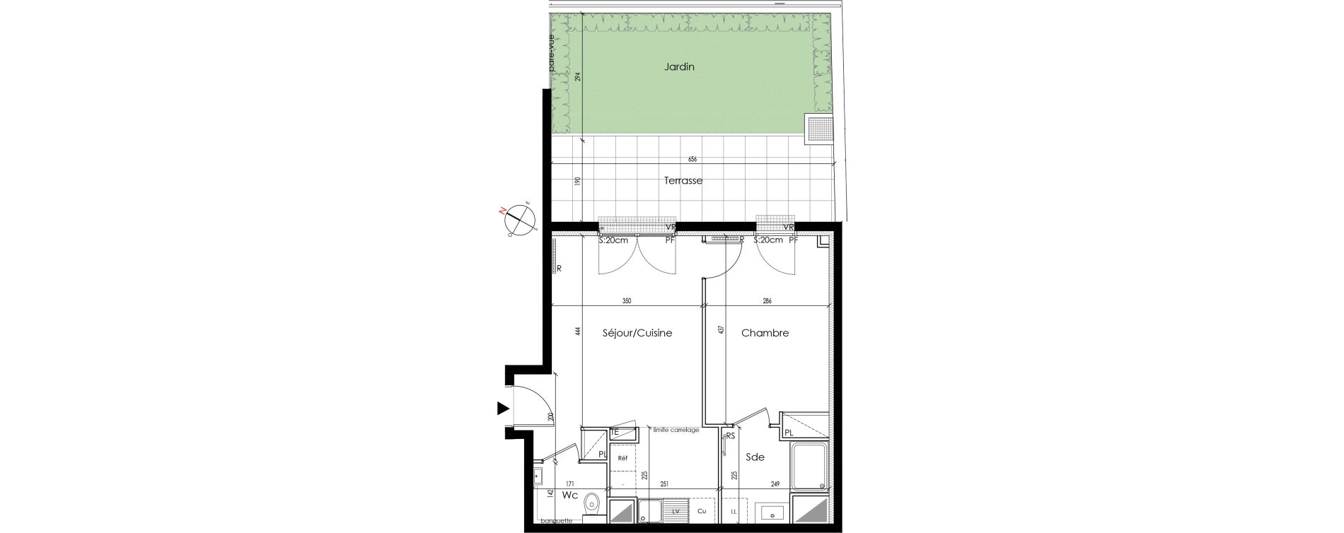 Appartement T2 de 42,72 m2 &agrave; Vanves Parc des expositions