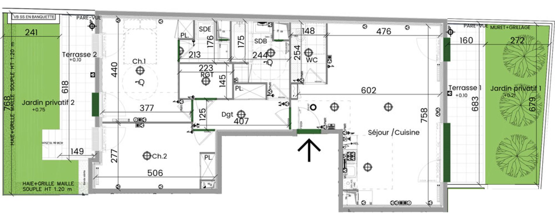 Appartement T3 de 86,45 m2 &agrave; Ville-D'Avray Centre