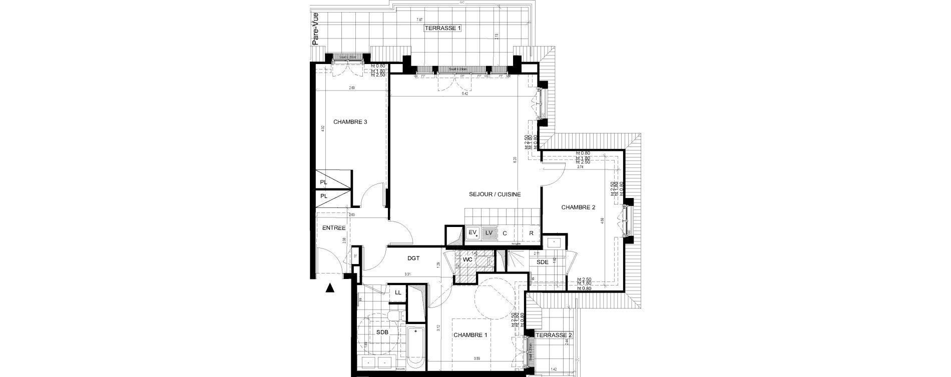 Appartement T4 de 88,90 m2 &agrave; Ville-D'Avray Centre