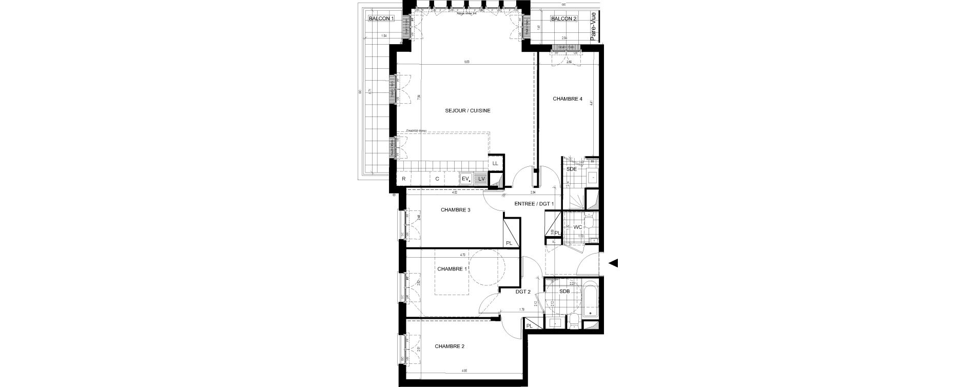 Appartement T5 de 107,70 m2 &agrave; Ville-D'Avray Centre