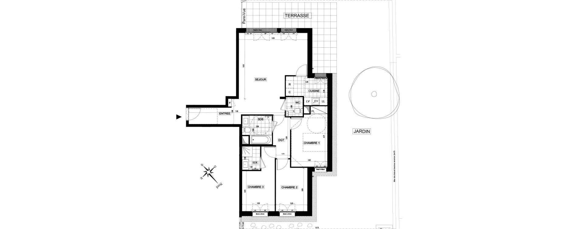 Appartement T4 de 84,73 m2 &agrave; Ville-D'Avray Centre