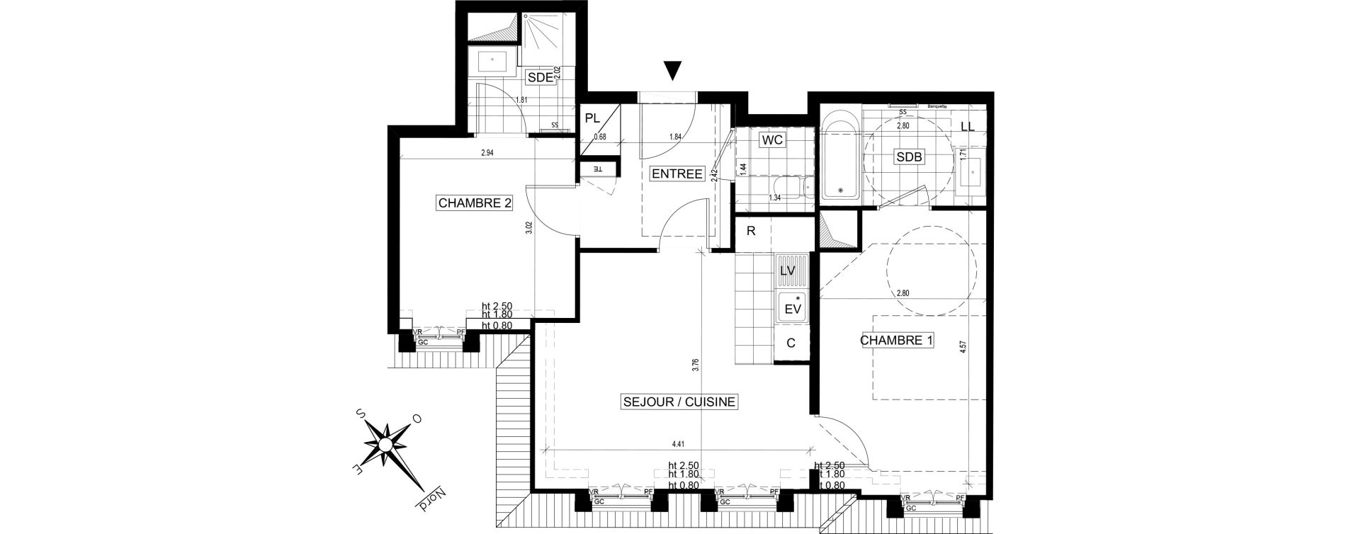 Appartement T3 de 54,67 m2 &agrave; Ville-D'Avray Centre