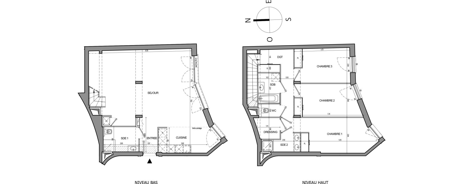 Duplex T4 de 113,88 m2 &agrave; Ville-D'Avray Centre