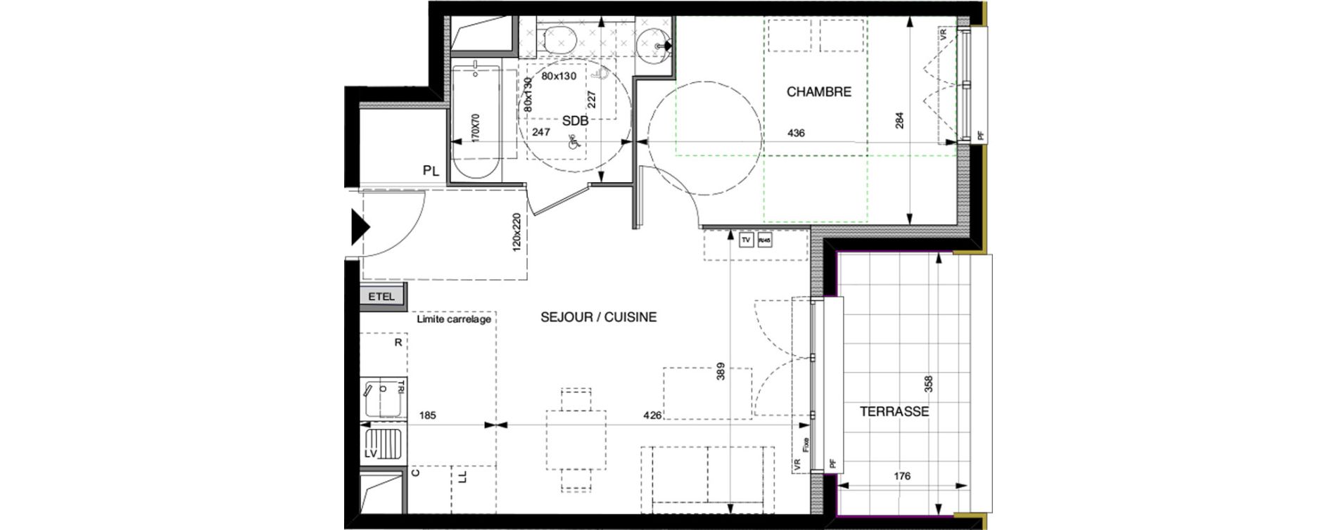 Appartement T2 de 43,60 m2 &agrave; Villeneuve-La-Garenne Boulevard gallieni