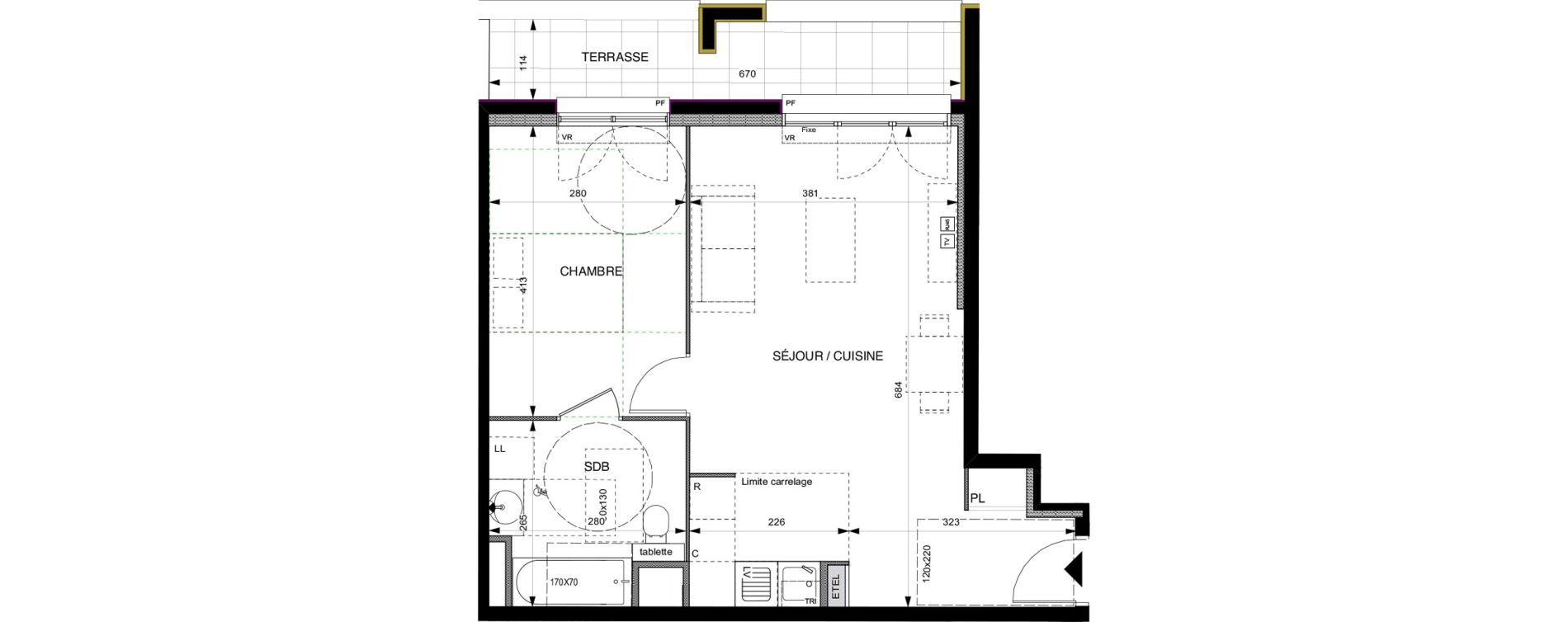 Appartement T2 de 46,60 m2 &agrave; Villeneuve-La-Garenne Boulevard gallieni