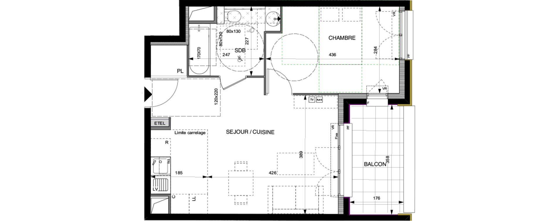 Appartement T2 de 43,60 m2 &agrave; Villeneuve-La-Garenne Boulevard gallieni