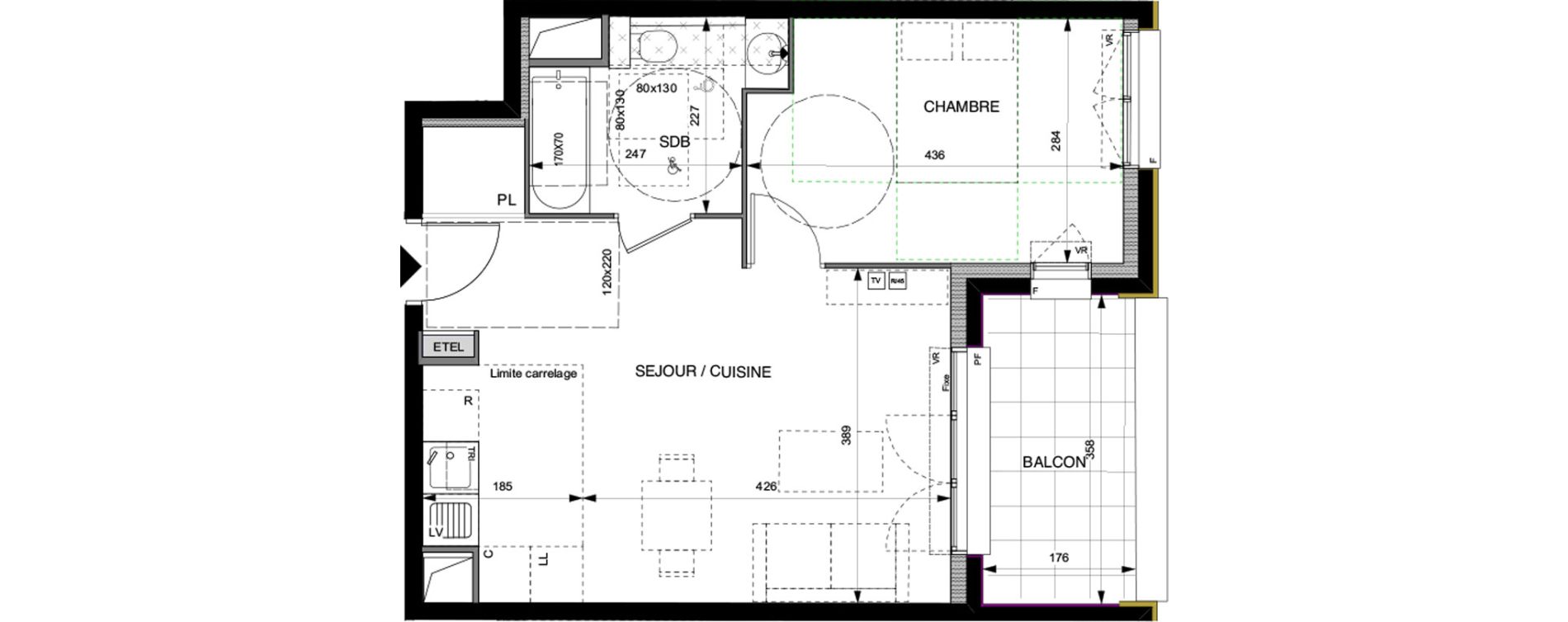 Appartement T2 de 43,60 m2 &agrave; Villeneuve-La-Garenne Boulevard gallieni