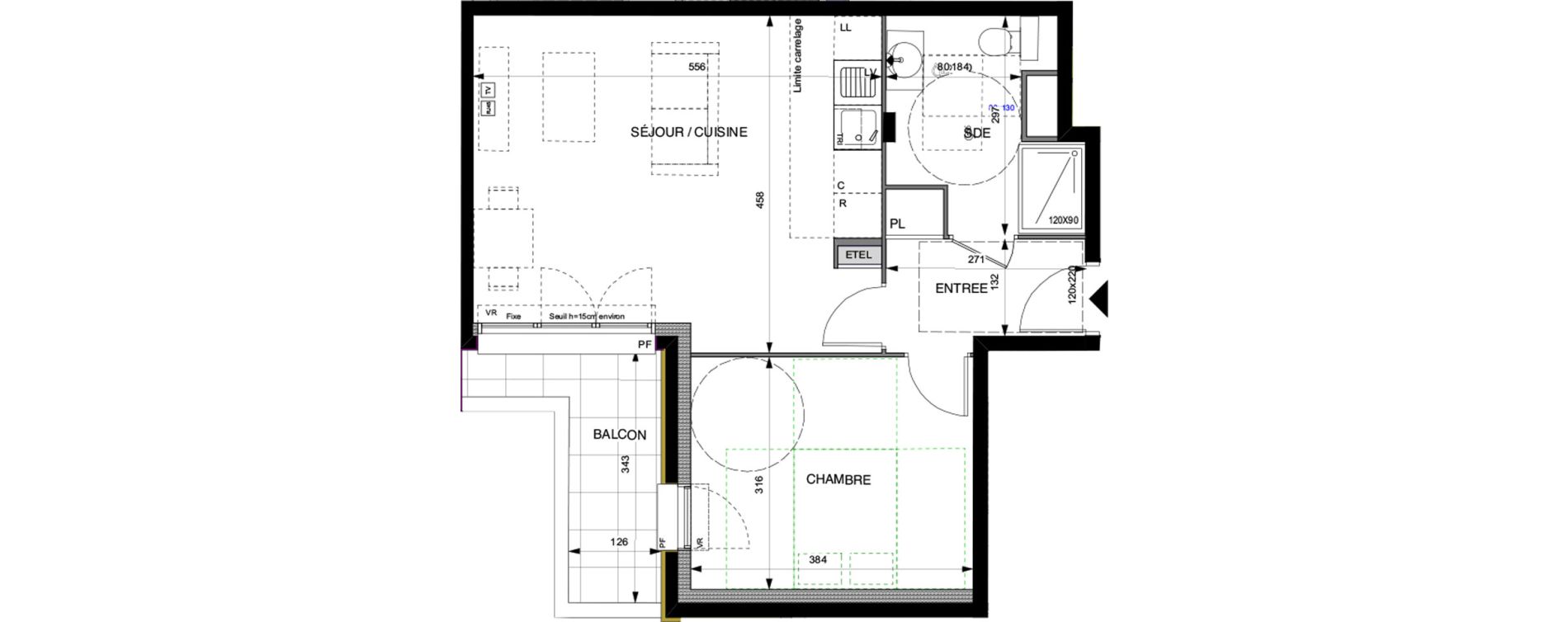 Appartement T2 de 46,50 m2 &agrave; Villeneuve-La-Garenne Boulevard gallieni