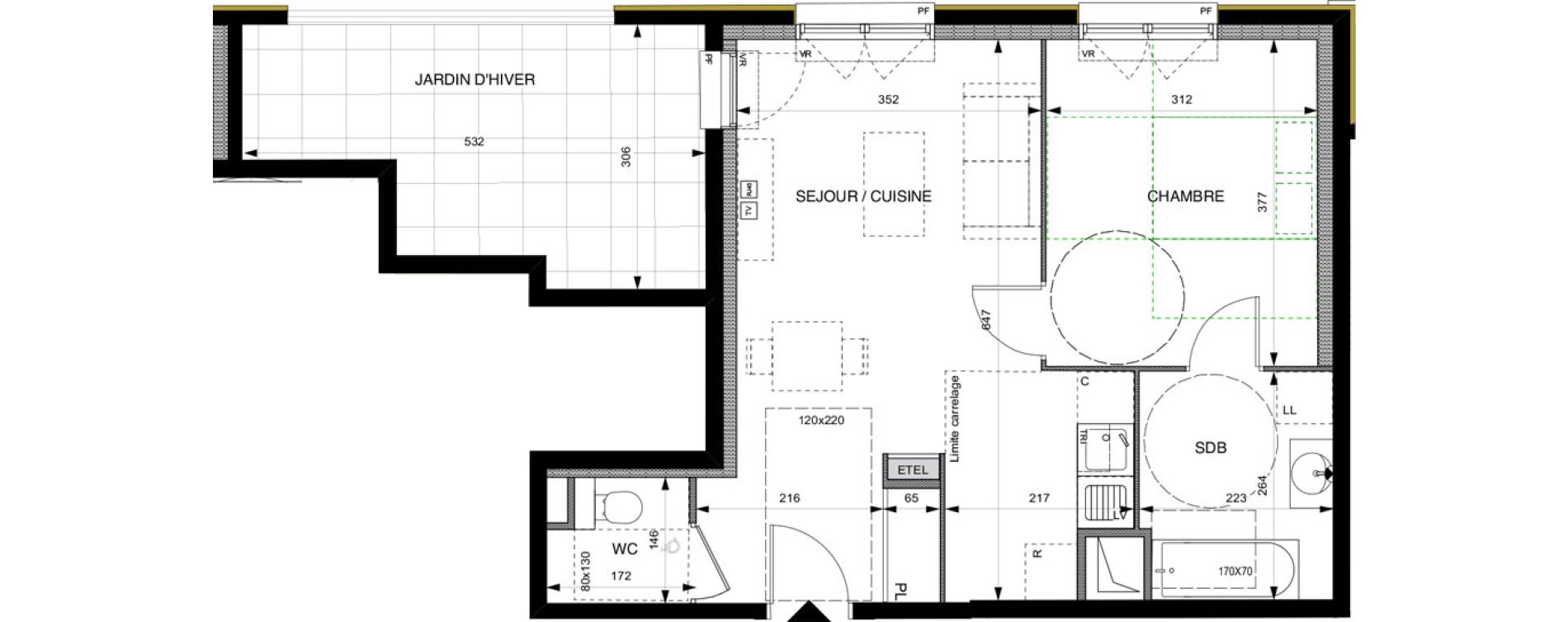 Appartement T2 de 45,60 m2 &agrave; Villeneuve-La-Garenne Boulevard gallieni