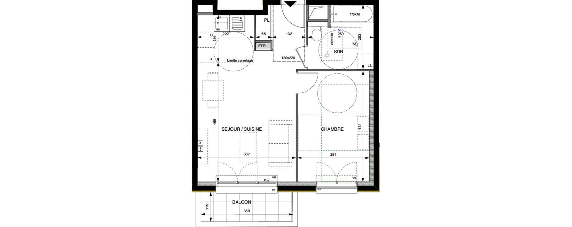 Appartement T2 de 44,20 m2 &agrave; Villeneuve-La-Garenne Boulevard gallieni