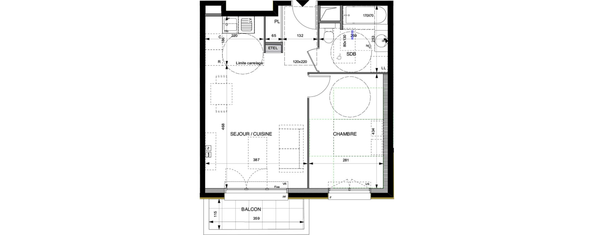 Appartement T2 de 44,30 m2 &agrave; Villeneuve-La-Garenne Boulevard gallieni