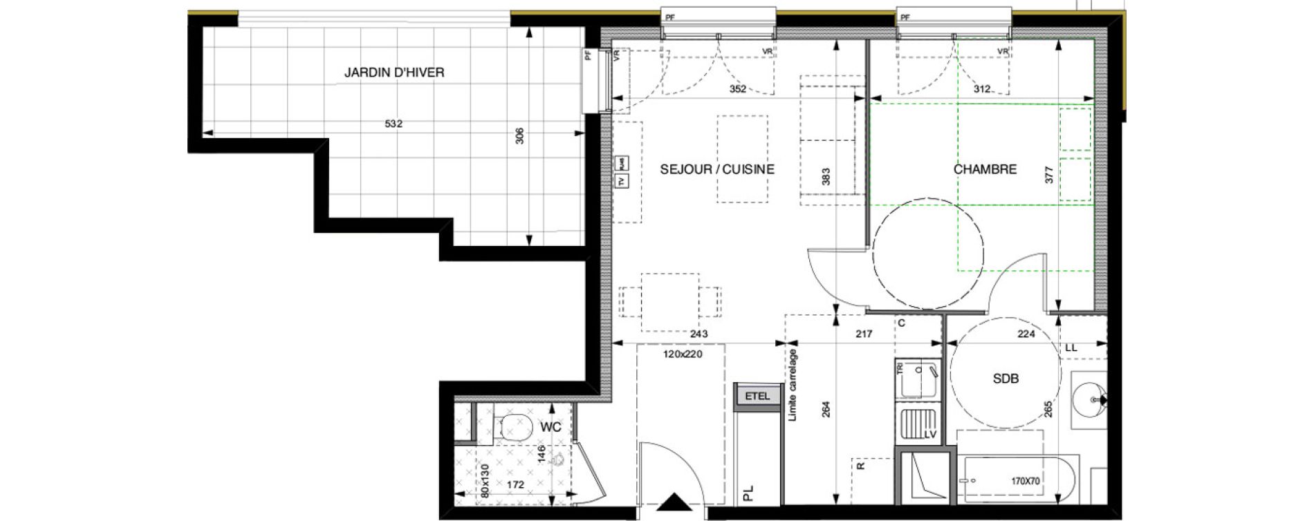 Appartement T2 de 45,60 m2 &agrave; Villeneuve-La-Garenne Boulevard gallieni