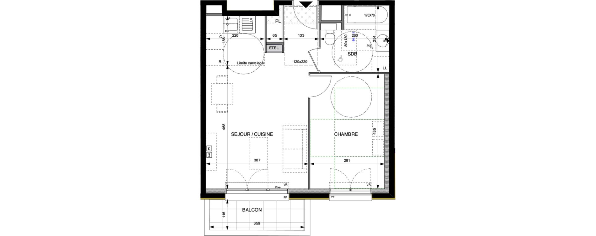 Appartement T2 de 44,30 m2 &agrave; Villeneuve-La-Garenne Boulevard gallieni