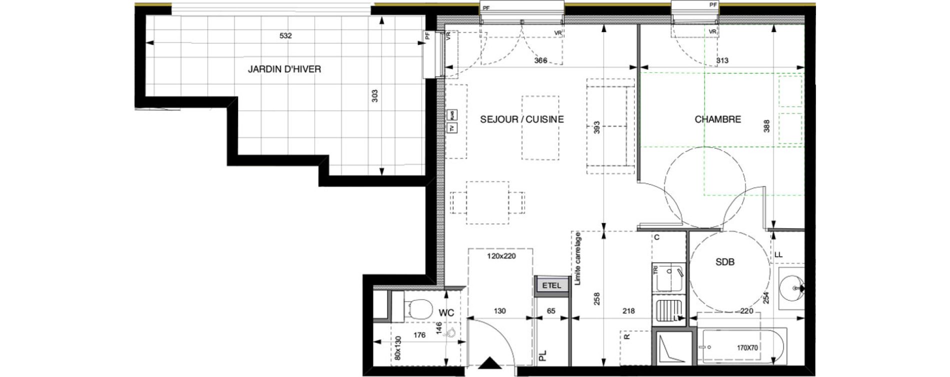 Appartement T2 de 44,30 m2 &agrave; Villeneuve-La-Garenne Boulevard gallieni