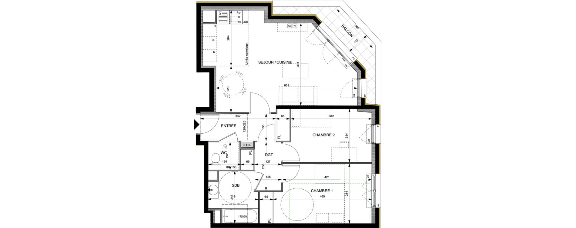 Appartement T3 de 66,40 m2 &agrave; Villeneuve-La-Garenne Boulevard gallieni