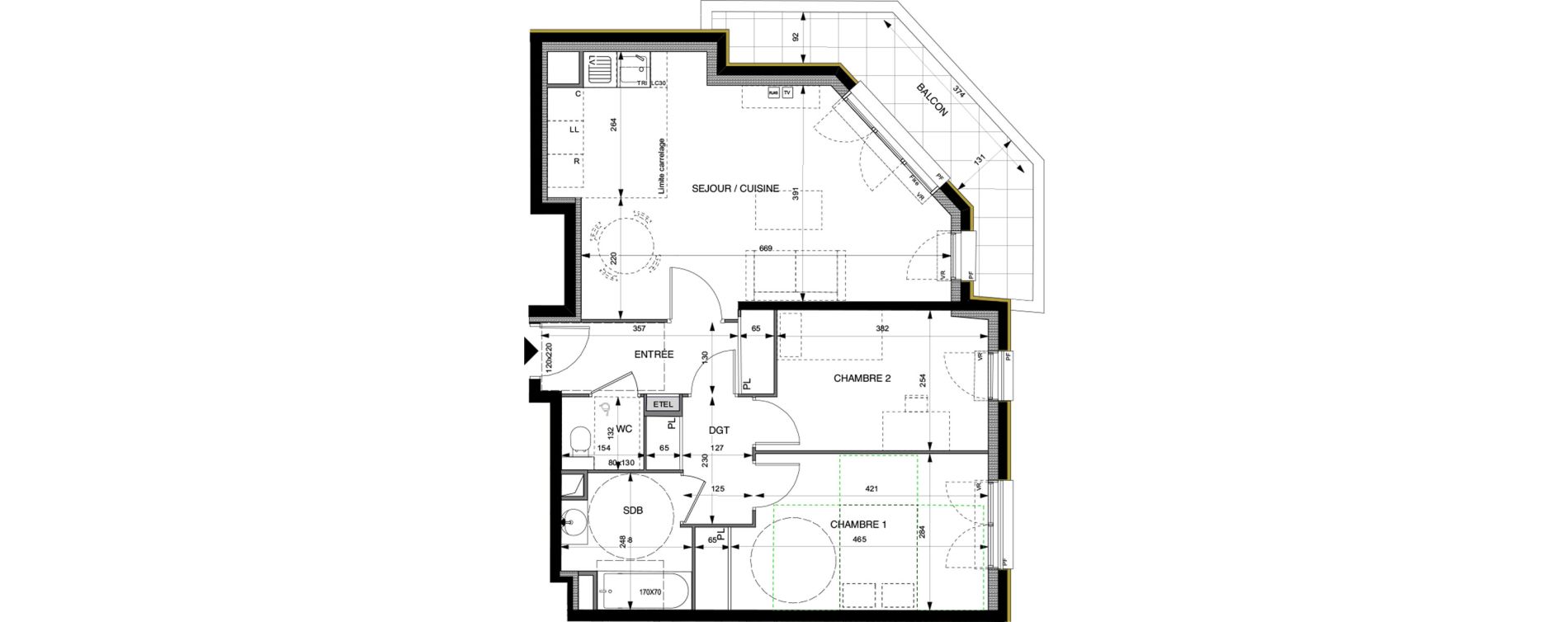 Appartement T3 de 66,40 m2 &agrave; Villeneuve-La-Garenne Boulevard gallieni