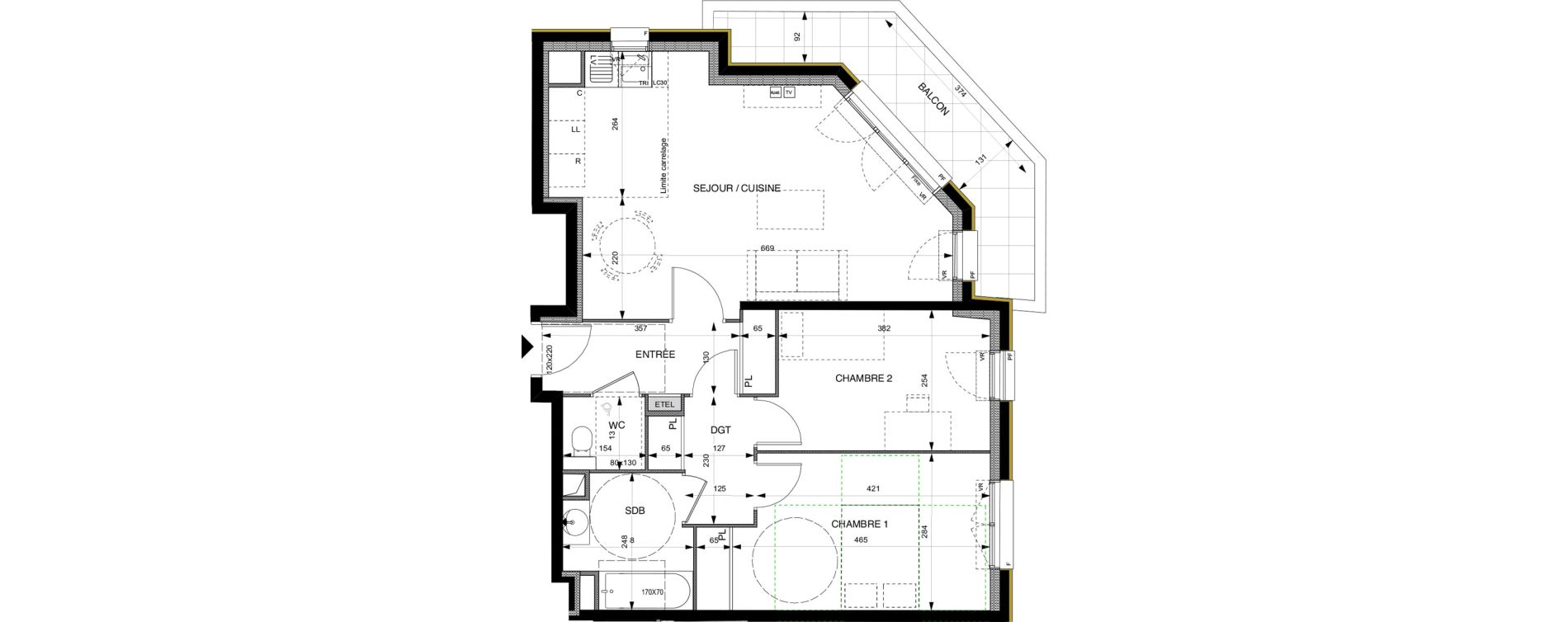 Appartement T3 de 66,40 m2 &agrave; Villeneuve-La-Garenne Boulevard gallieni