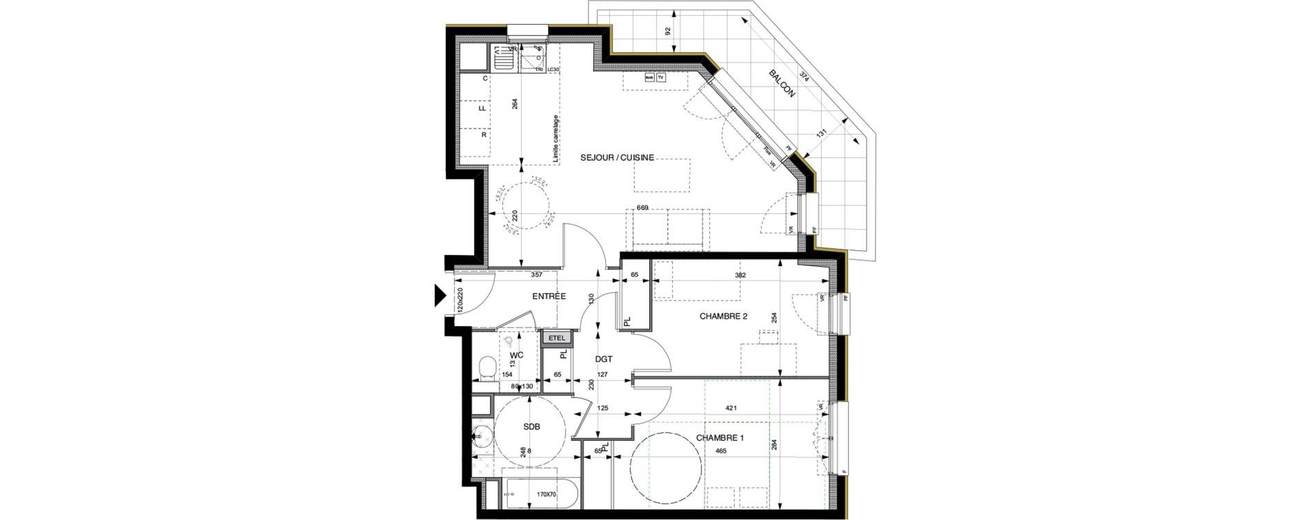 Appartement T3 de 66,40 m2 &agrave; Villeneuve-La-Garenne Boulevard gallieni