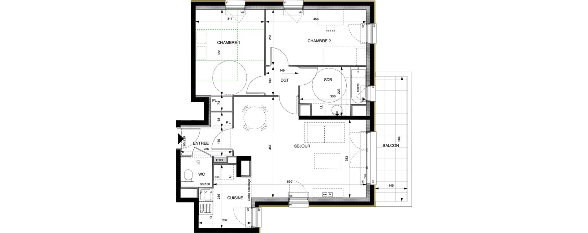 Appartement T3 de 65,80 m2 &agrave; Villeneuve-La-Garenne Boulevard gallieni