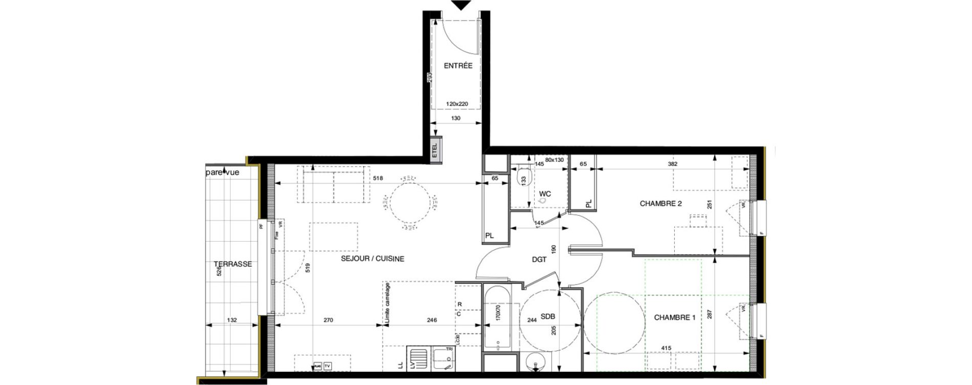 Appartement T3 de 65,30 m2 &agrave; Villeneuve-La-Garenne Boulevard gallieni