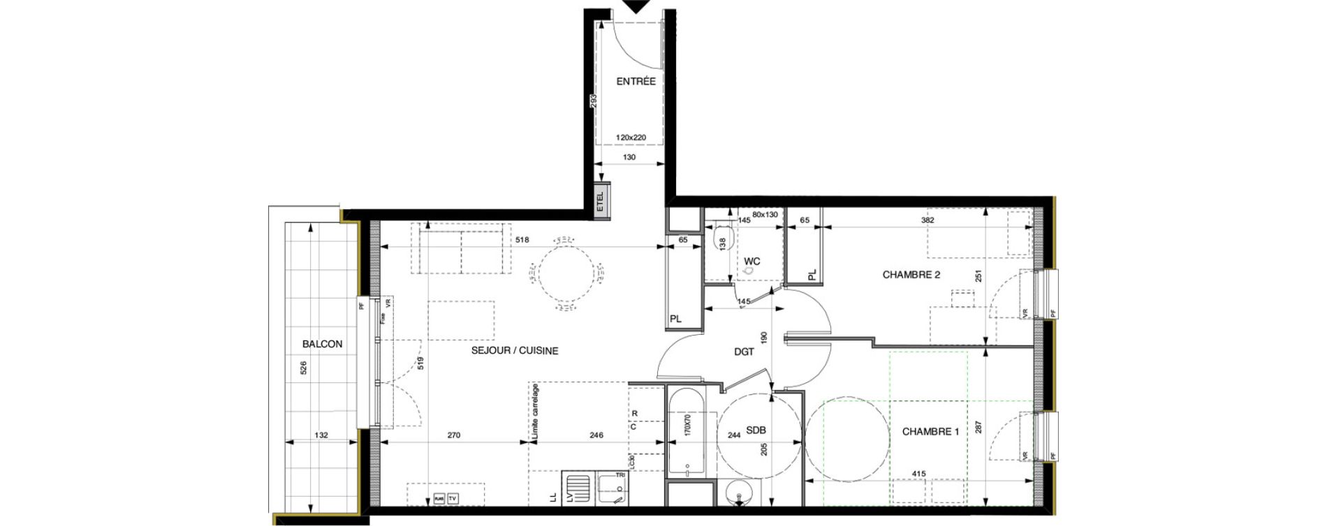 Appartement T3 de 65,30 m2 &agrave; Villeneuve-La-Garenne Boulevard gallieni