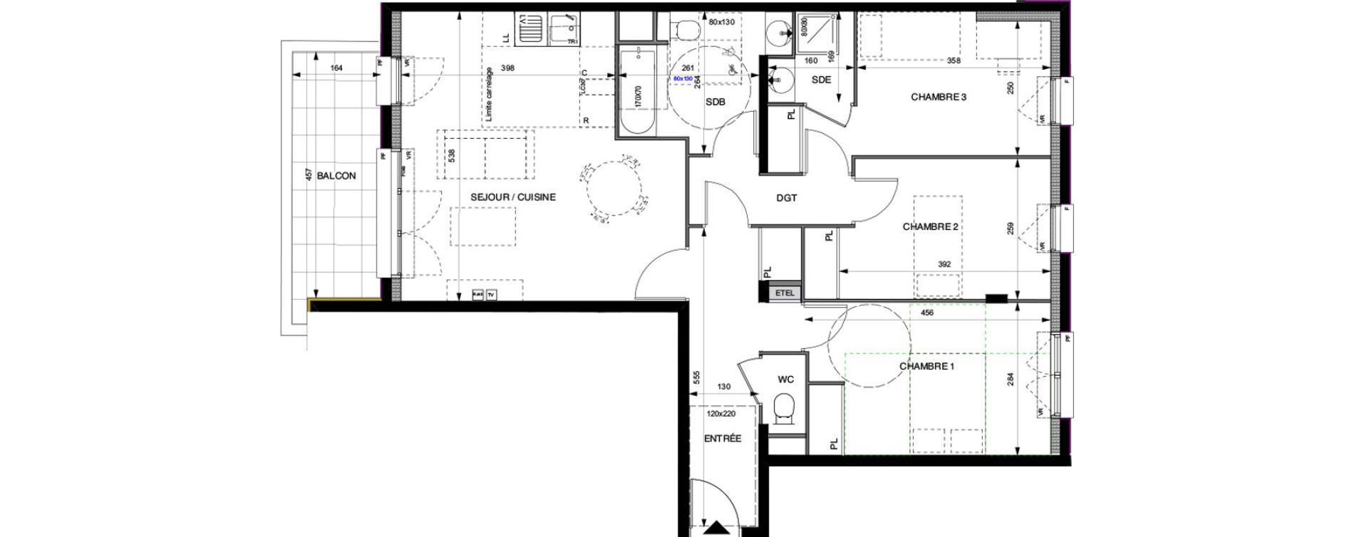 Appartement T4 de 81,70 m2 &agrave; Villeneuve-La-Garenne Boulevard gallieni