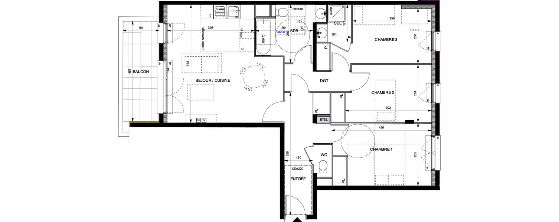 Appartement T4 de 81,70 m2 &agrave; Villeneuve-La-Garenne Boulevard gallieni