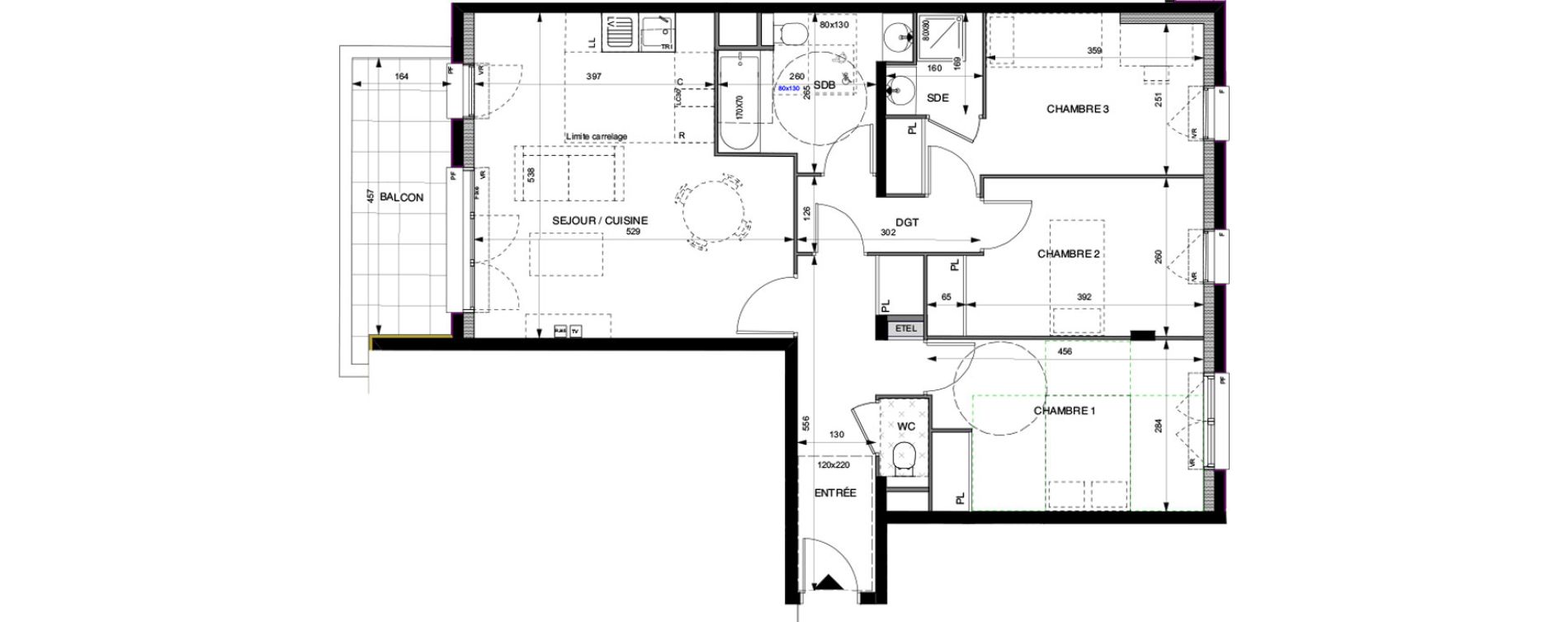 Appartement T4 de 81,70 m2 &agrave; Villeneuve-La-Garenne Boulevard gallieni