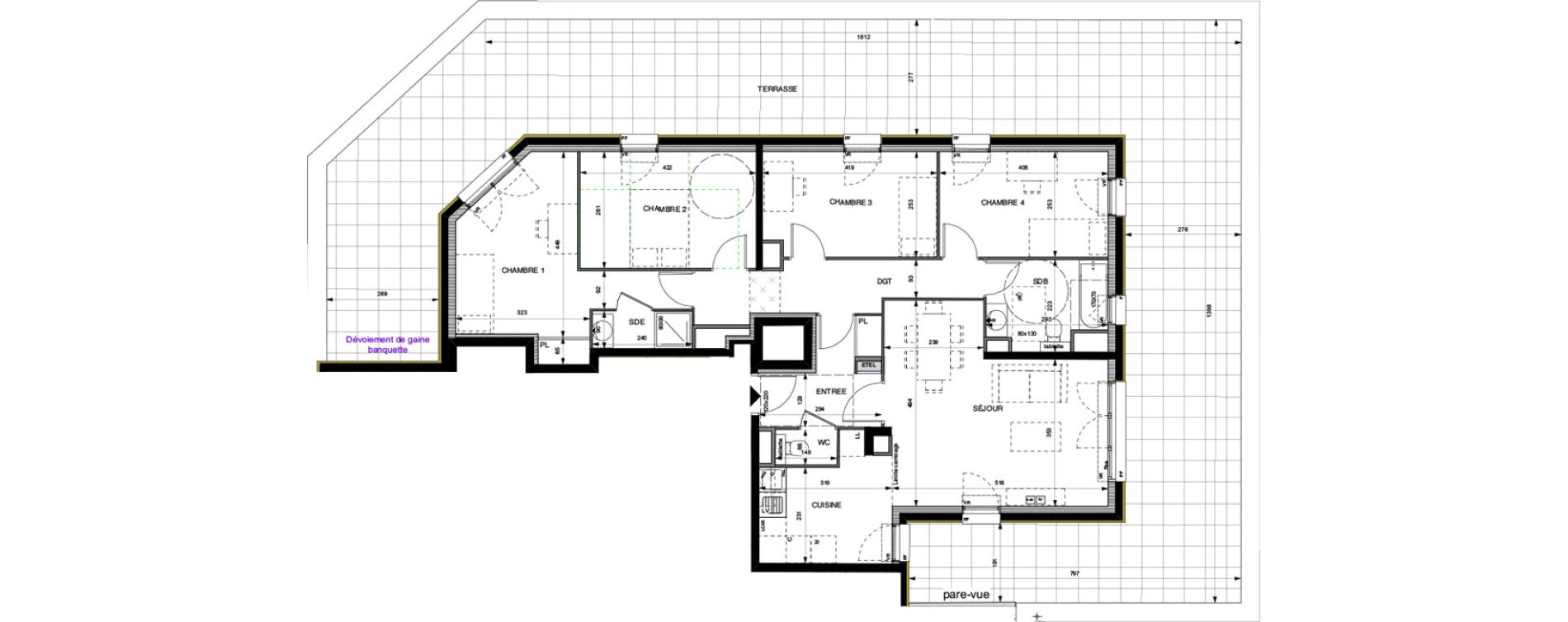 Appartement T5 de 99,60 m2 &agrave; Villeneuve-La-Garenne Boulevard gallieni