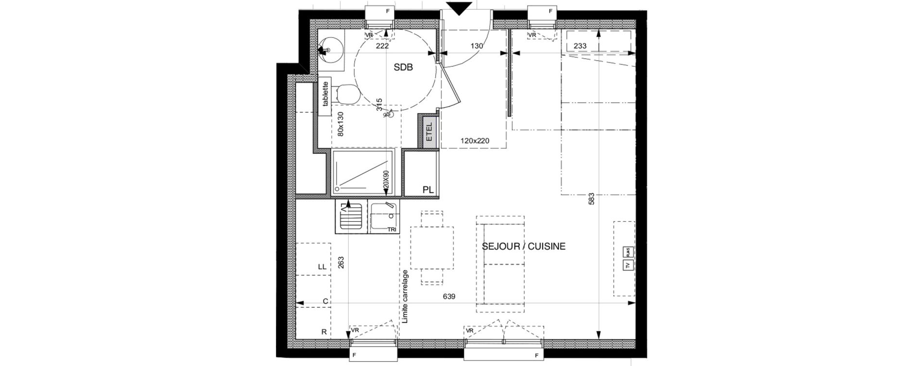 Appartement T1 de 35,00 m2 &agrave; Villeneuve-La-Garenne Boulevard gallieni