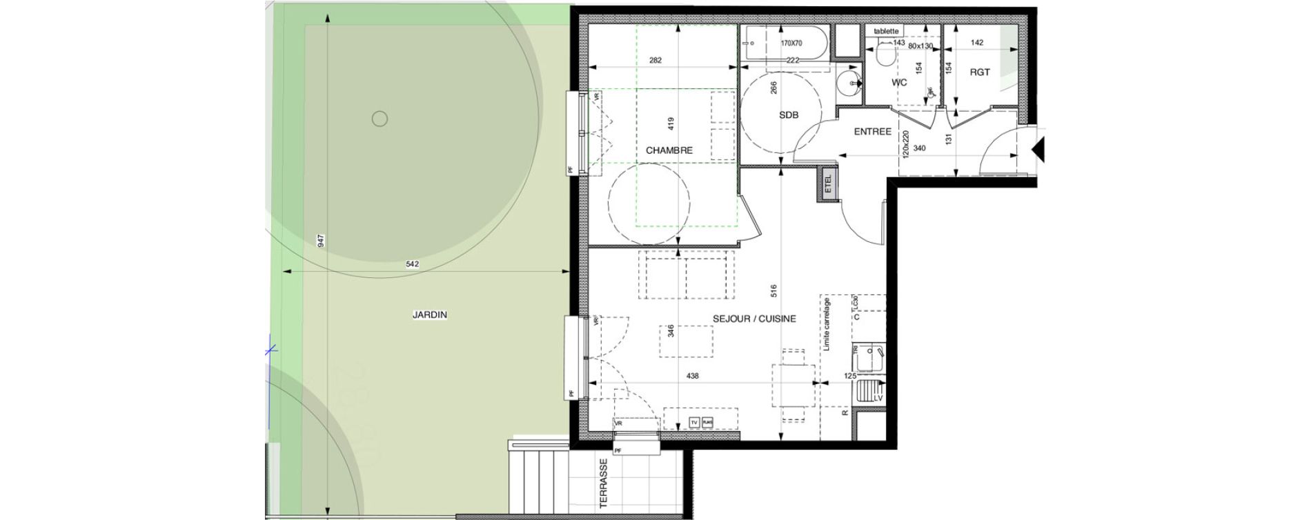 Appartement T2 de 48,50 m2 &agrave; Villeneuve-La-Garenne Boulevard gallieni