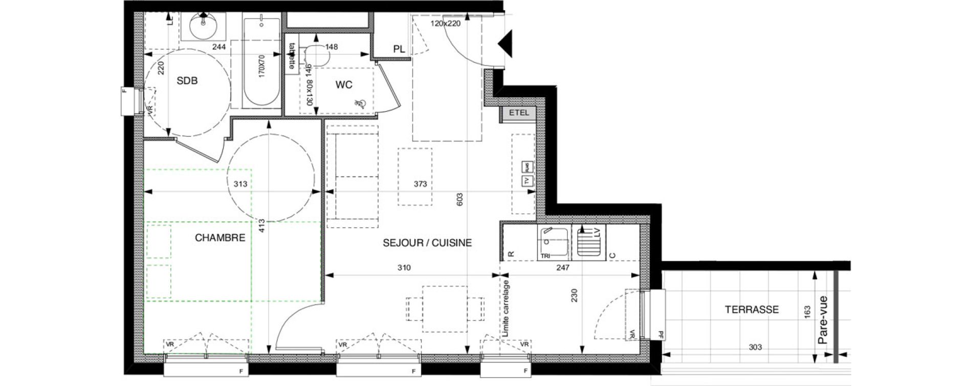 Appartement T2 de 42,60 m2 &agrave; Villeneuve-La-Garenne Boulevard gallieni