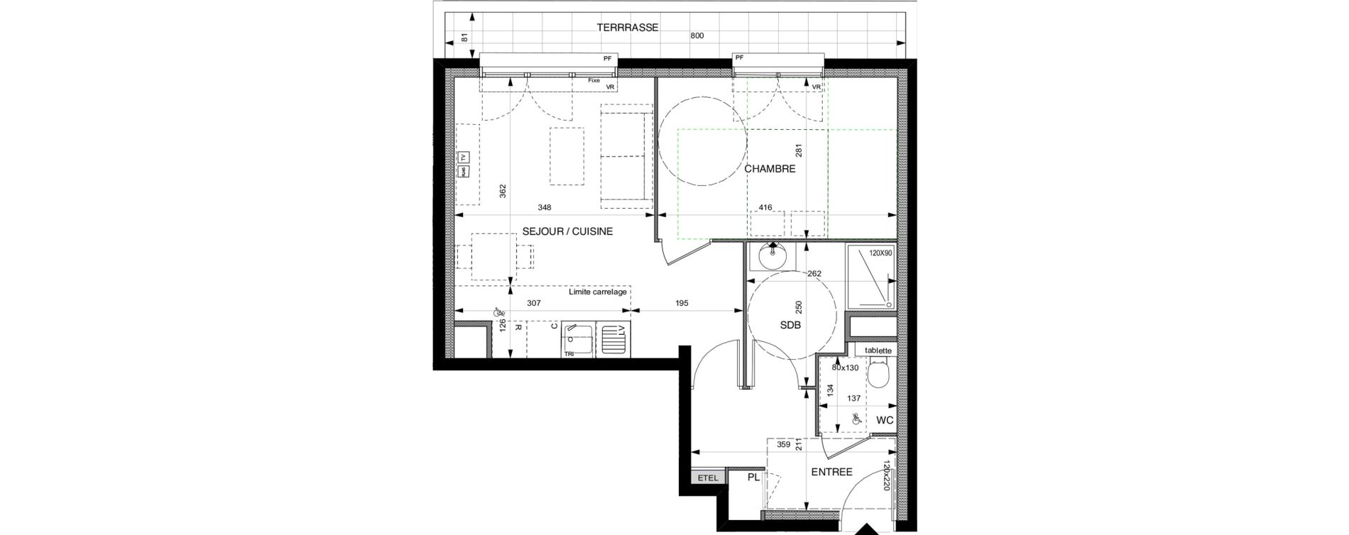 Appartement T2 de 44,50 m2 &agrave; Villeneuve-La-Garenne Boulevard gallieni