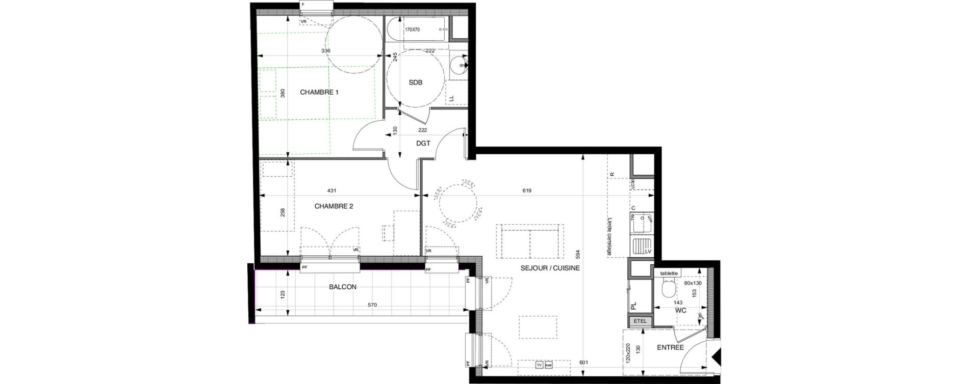 Appartement T3 de 65,80 m2 &agrave; Villeneuve-La-Garenne Boulevard gallieni