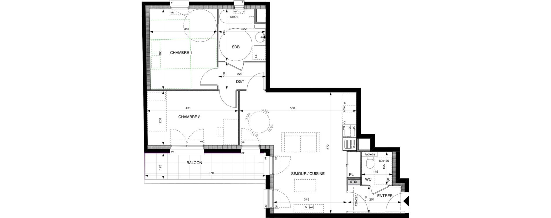 Appartement T3 de 62,10 m2 &agrave; Villeneuve-La-Garenne Boulevard gallieni