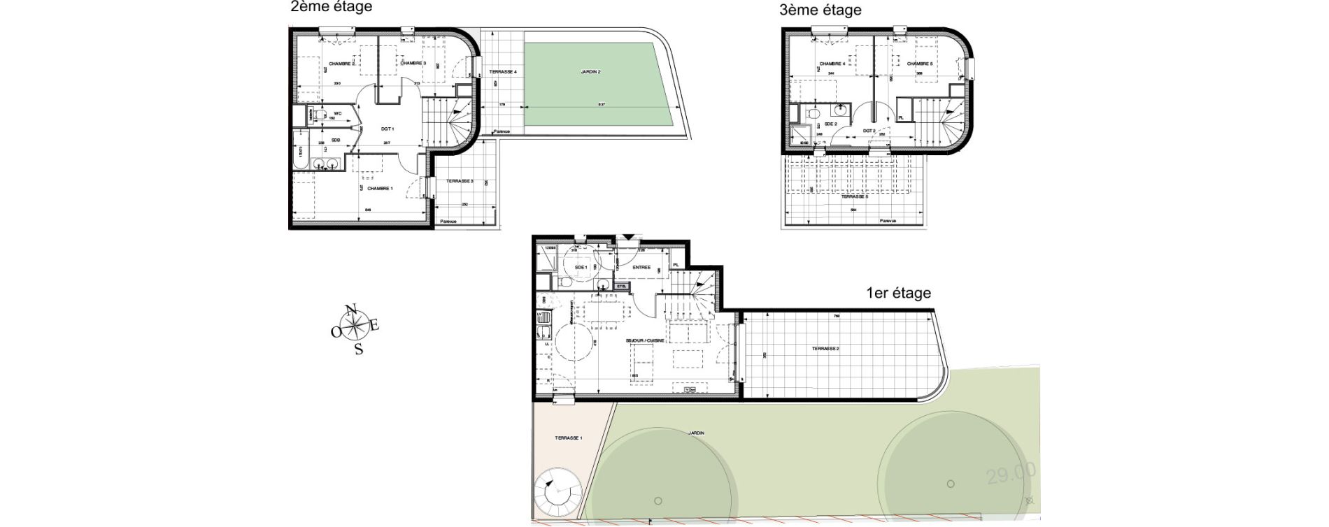 Triplex T6 de 110,40 m2 &agrave; Villeneuve-La-Garenne Boulevard gallieni