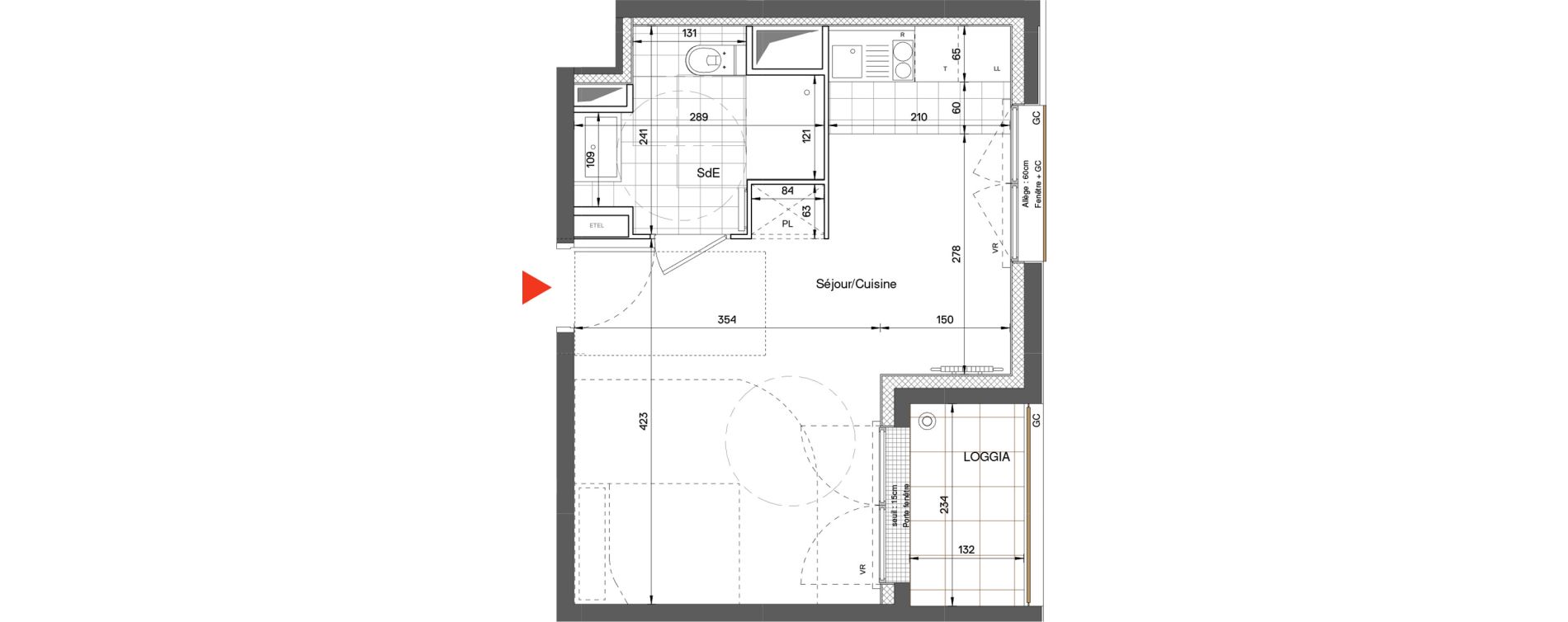 Appartement T1 de 28,01 m2 &agrave; Villeneuve-La-Garenne Jean jaures