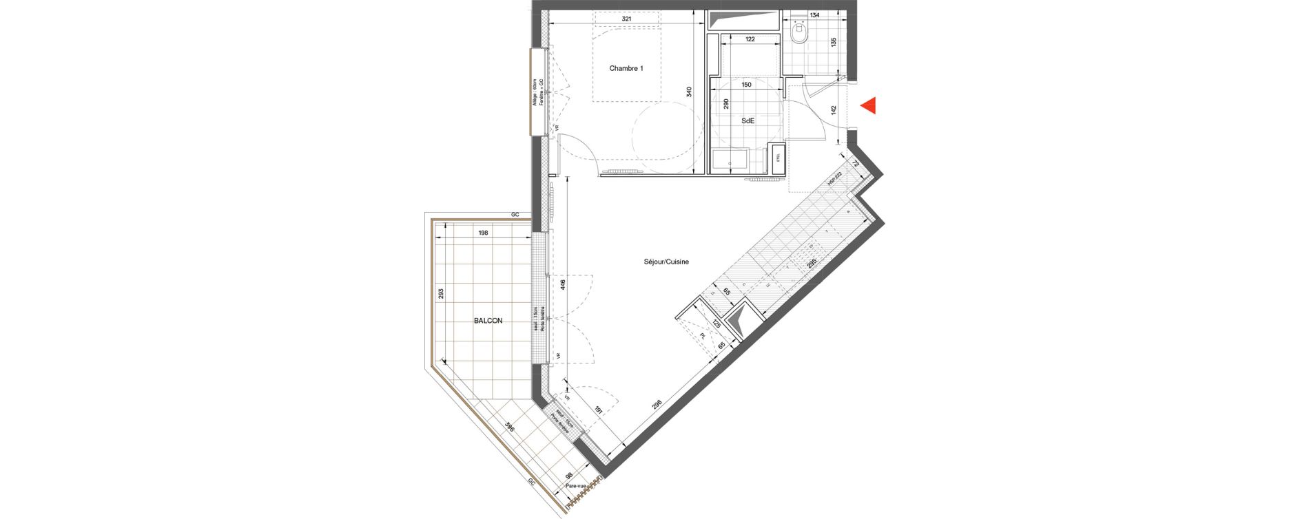 Appartement T2 de 43,60 m2 &agrave; Villeneuve-La-Garenne Jean jaures