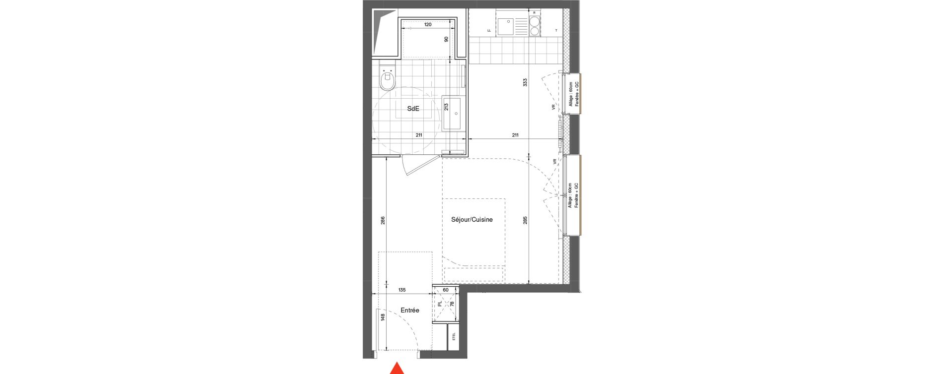 Appartement T1 de 27,45 m2 &agrave; Villeneuve-La-Garenne Jean jaures