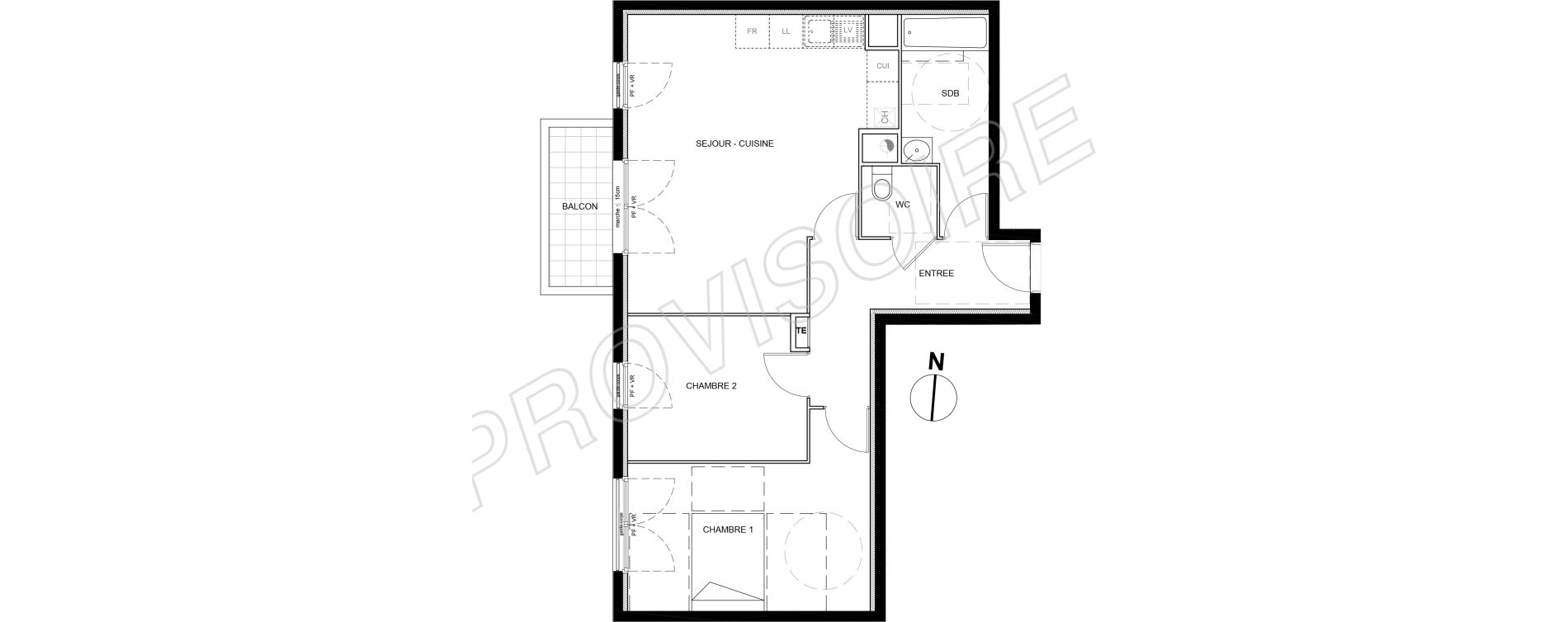 Appartement T3 de 66,10 m2 &agrave; Villeneuve-La-Garenne Port sisley