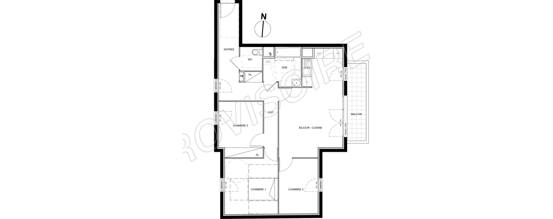Appartement T4 de 79,10 m2 &agrave; Villeneuve-La-Garenne Port sisley