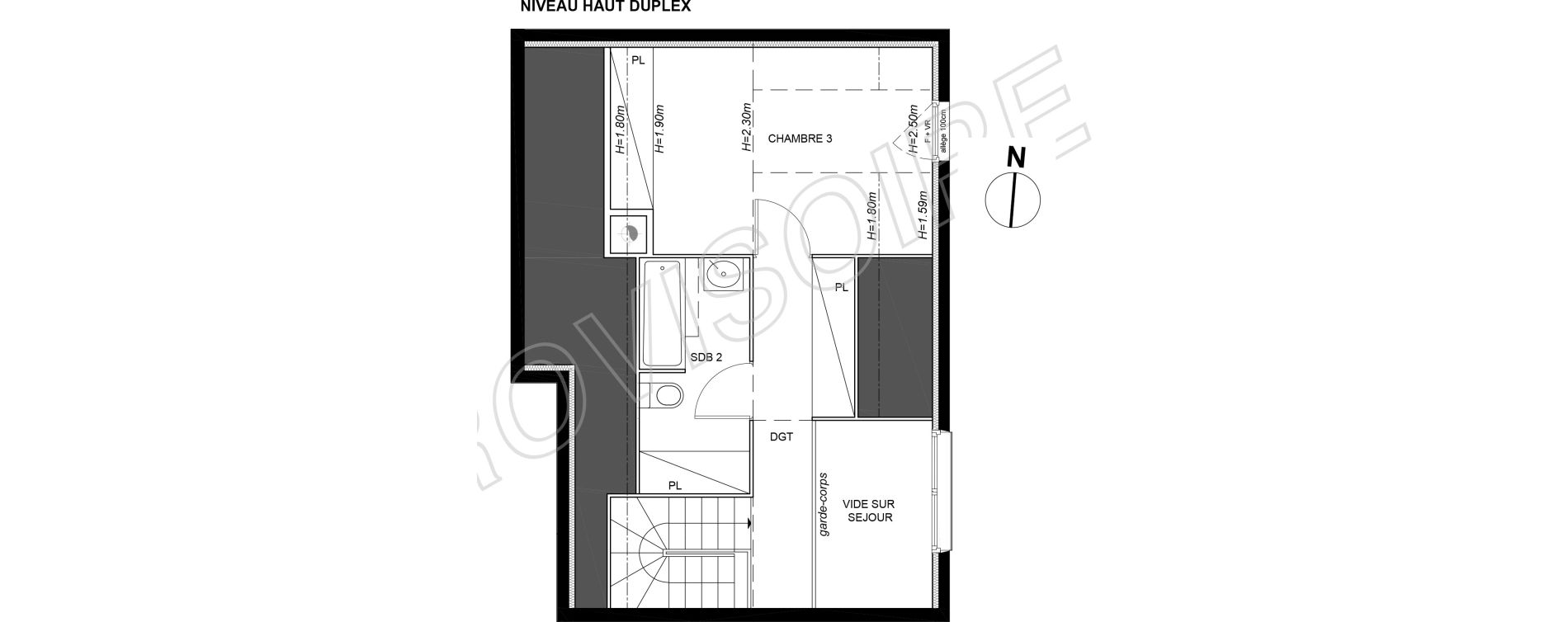 Duplex T4 de 87,40 m2 &agrave; Villeneuve-La-Garenne Port sisley
