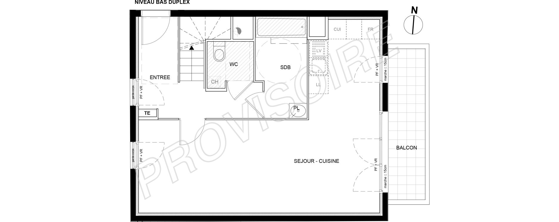 Duplex T3 de 71,80 m2 &agrave; Villeneuve-La-Garenne Port sisley