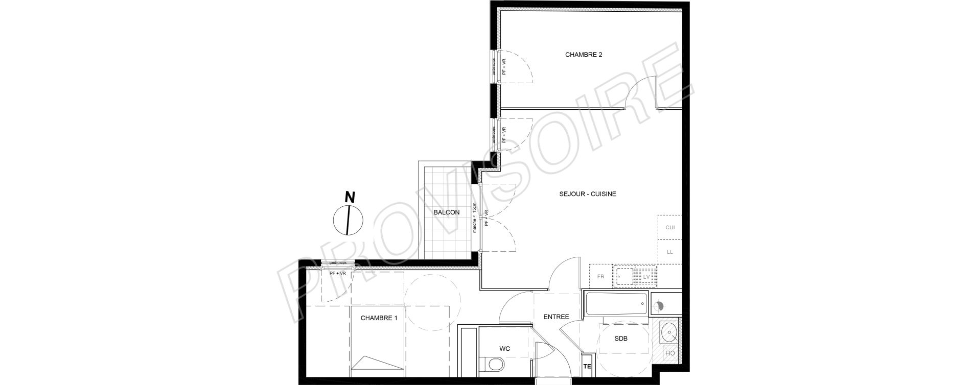 Appartement T3 de 60,00 m2 &agrave; Villeneuve-La-Garenne Port sisley