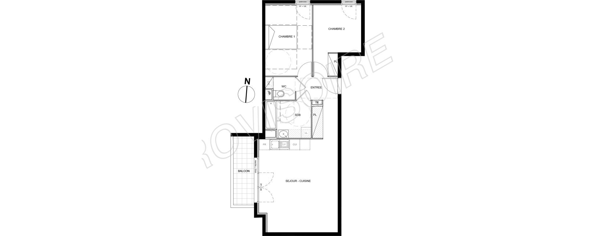 Appartement T3 de 63,10 m2 &agrave; Villeneuve-La-Garenne Port sisley