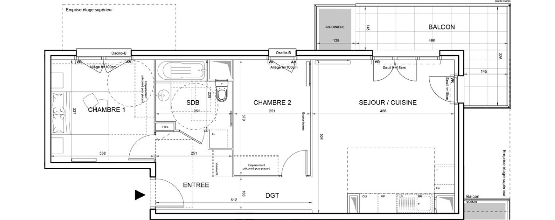 Appartement T3 de 57,97 m2 &agrave; Villeneuve-La-Garenne Boulevard gallieni